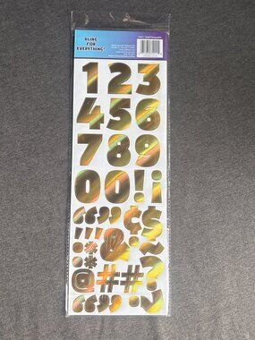Gold Holographic Foil Project Letters 2" & Numbers Stickers 115 Count